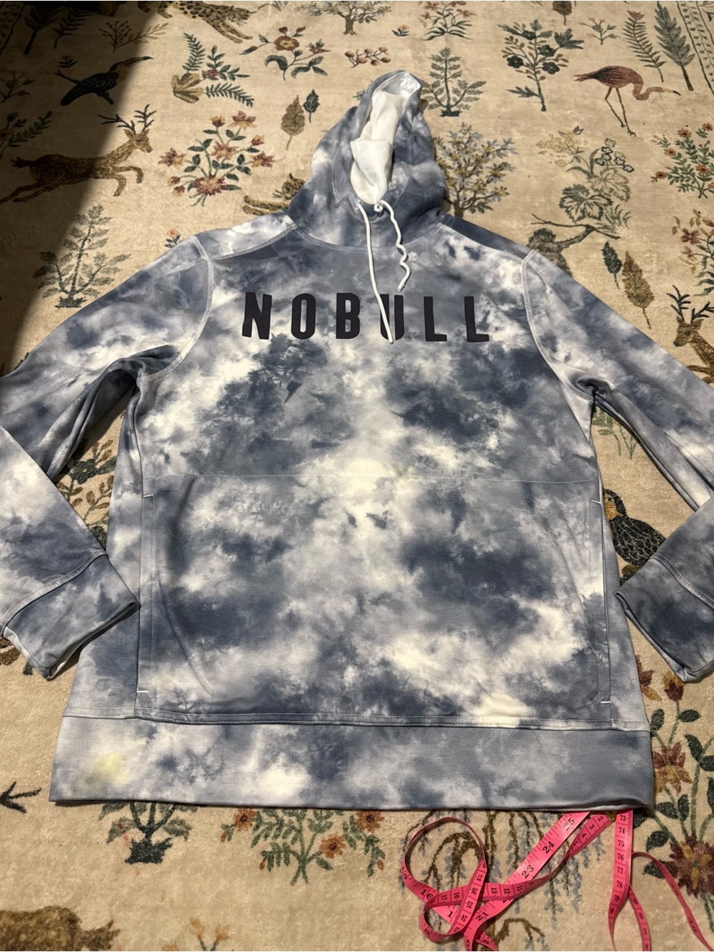 NOBULL Men's Tie-Dye Hoodie Sweatshirt - Blue/White M